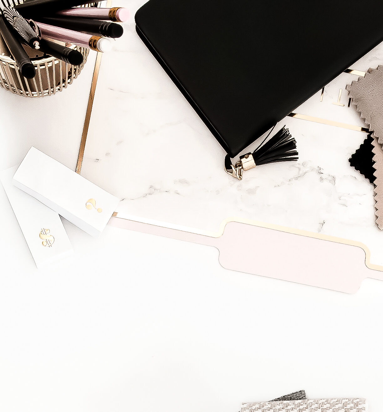 Flatlay of file folders on a desk, representing organized payroll and financial management.