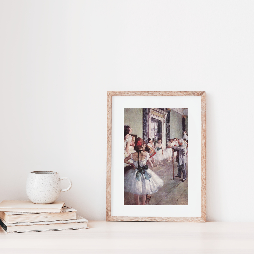 Framed Degas ballerina print representing grace, rhythm, and strategic financial clarity for creative business owners.